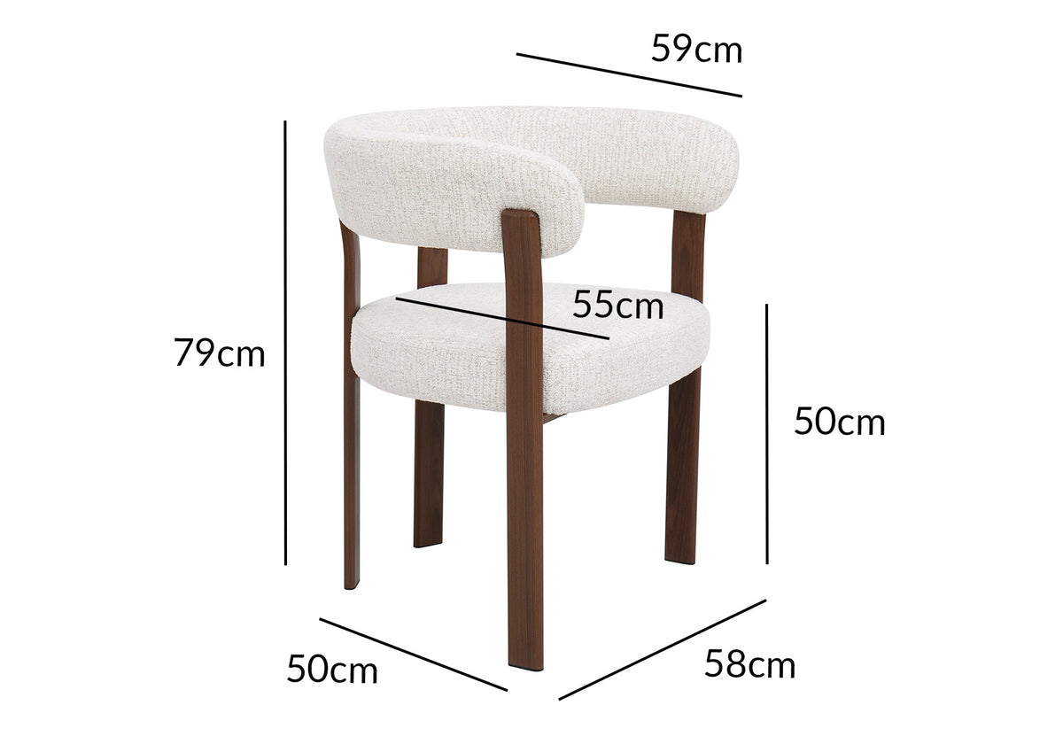 Lot de 2 chaises en velours tissé écru pieds en métal marron DIEGO