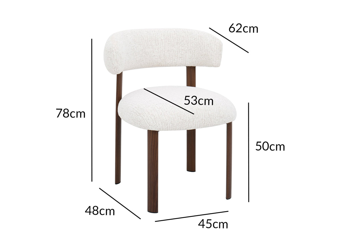Lot de 2 chaises en velours tissé écru pieds en métal marron LOUISA
