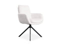 Chaise design avec accoudoirs en velours côtelé blanc écru LOLA