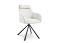 Chaise pivotante avec accoudoirs effet peau de mouton beige AGNES