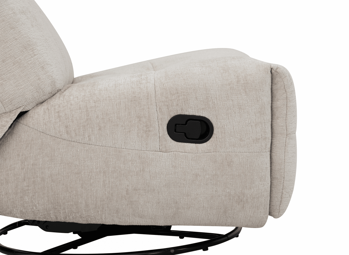 Fauteuil relax pivotant en velours chiné beige LISON