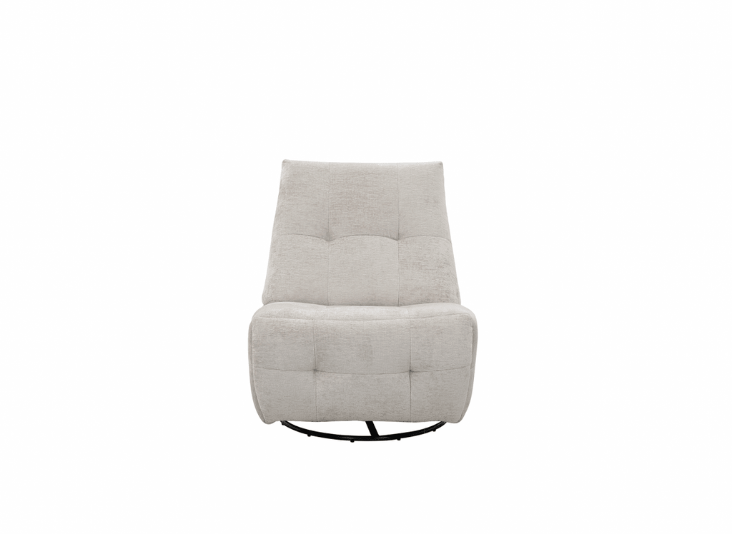 Fauteuil relax pivotant en velours chiné beige LISON