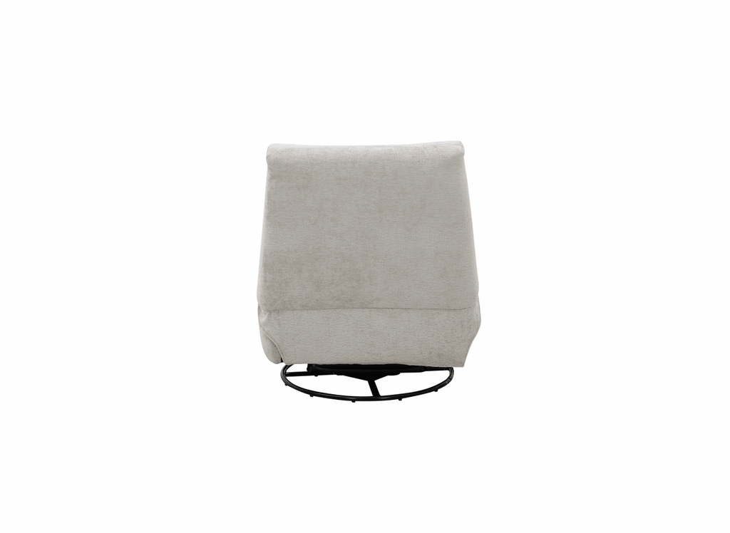 Fauteuil relax pivotant en velours chiné beige LISON