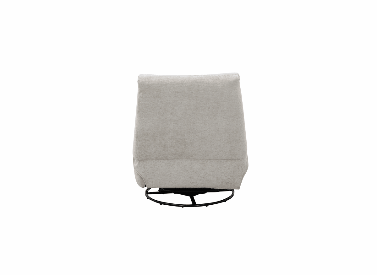 Fauteuil relax pivotant en velours chiné beige LISON