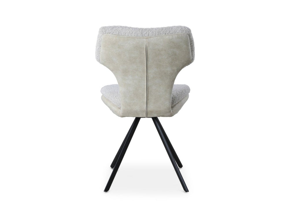 Lot de 2 chaises design en tissu bouclette beige MILIA