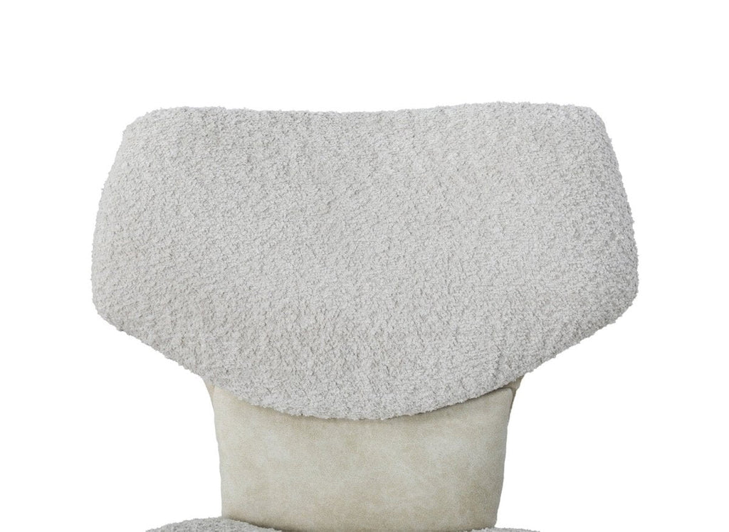 Lot de 2 chaises design en tissu bouclette beige MILIA