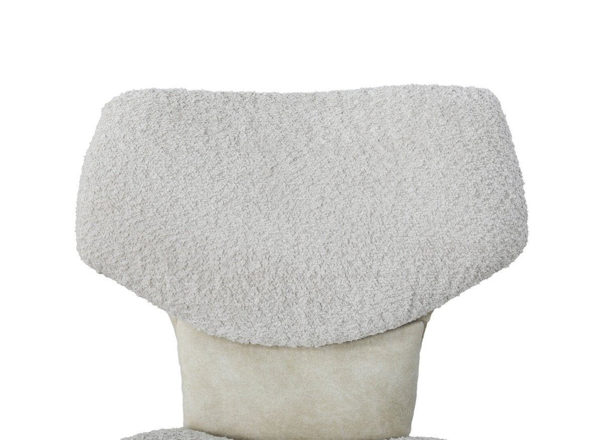Lot de 2 chaises design en tissu bouclette beige MILIA