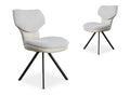 Lot de 2 chaises design en tissu bouclette beige MILIA