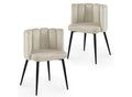Lot de 2 chaises design en velours beige DEBBY