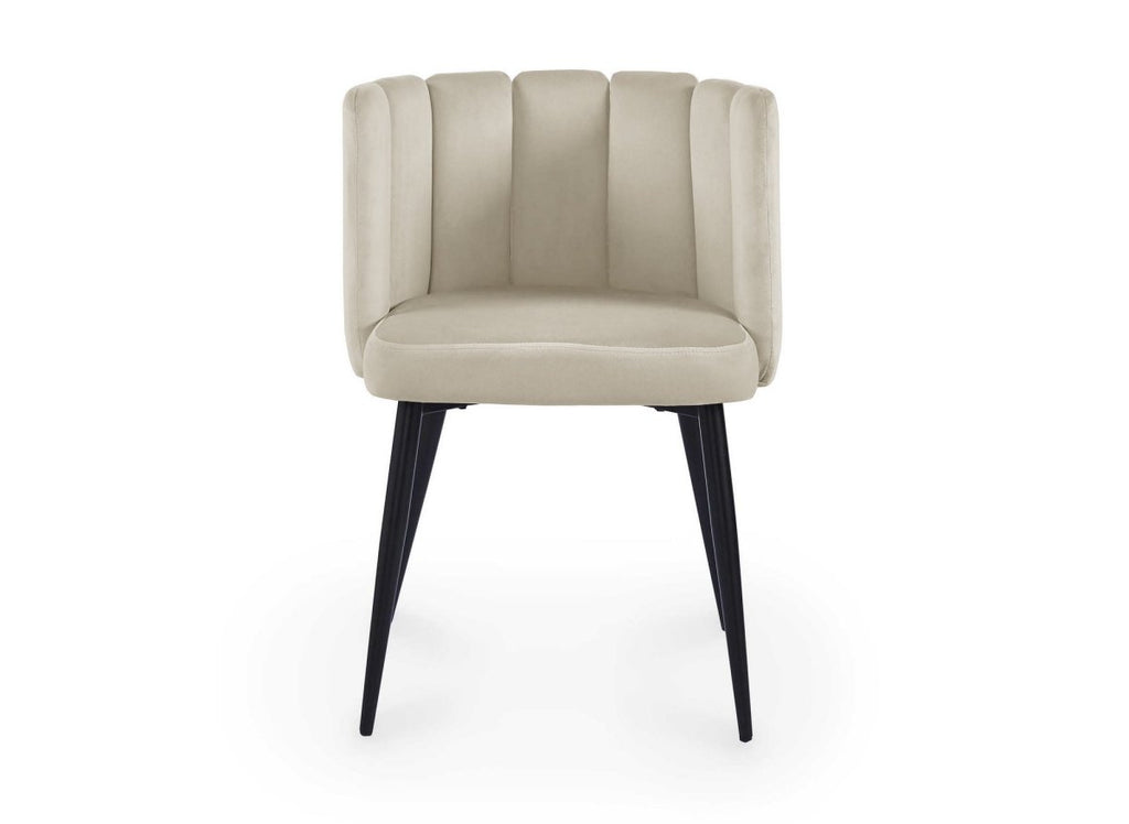 Lot de 2 chaises design en velours beige DEBBY