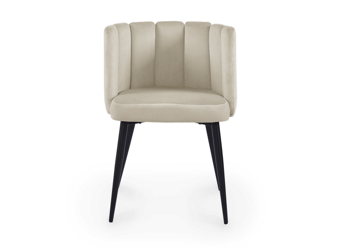 Lot de 2 chaises design en velours beige DEBBY