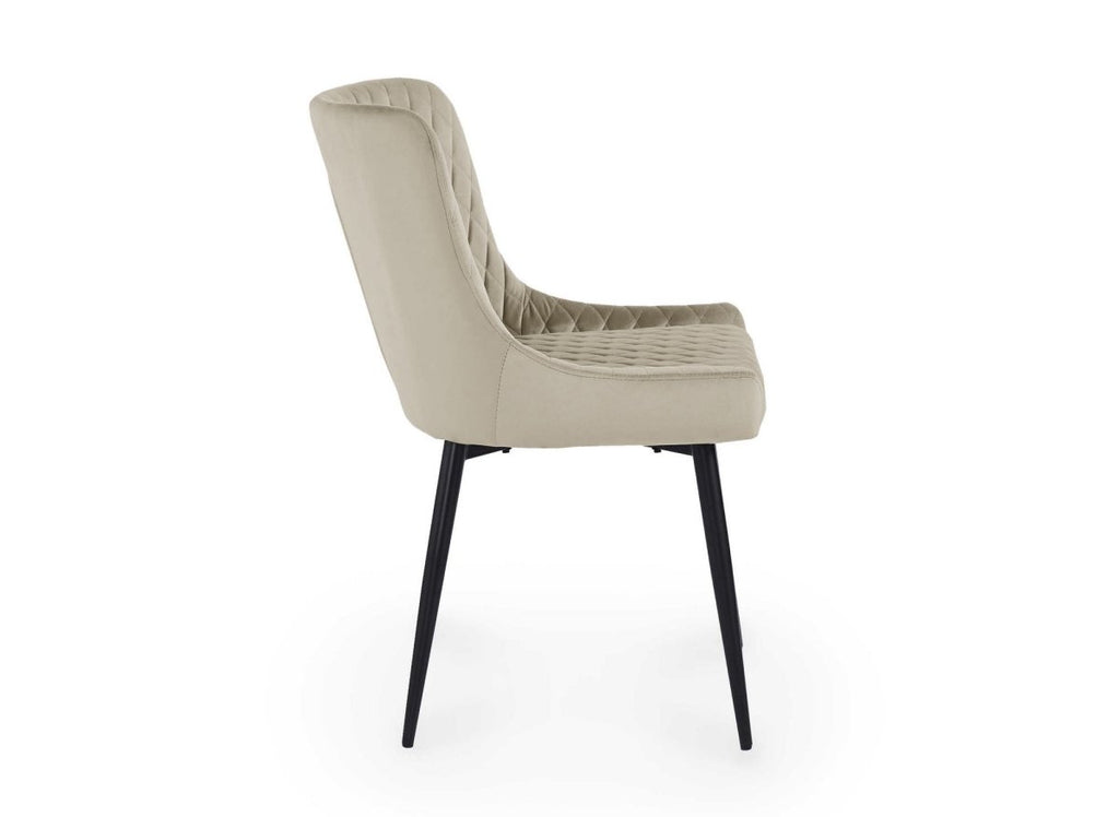 Lot de 2 chaises design en velours beige JENNY