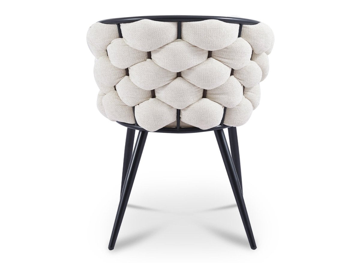 Lot de 2 chaises en tissu beige pieds en métal noir CECILE