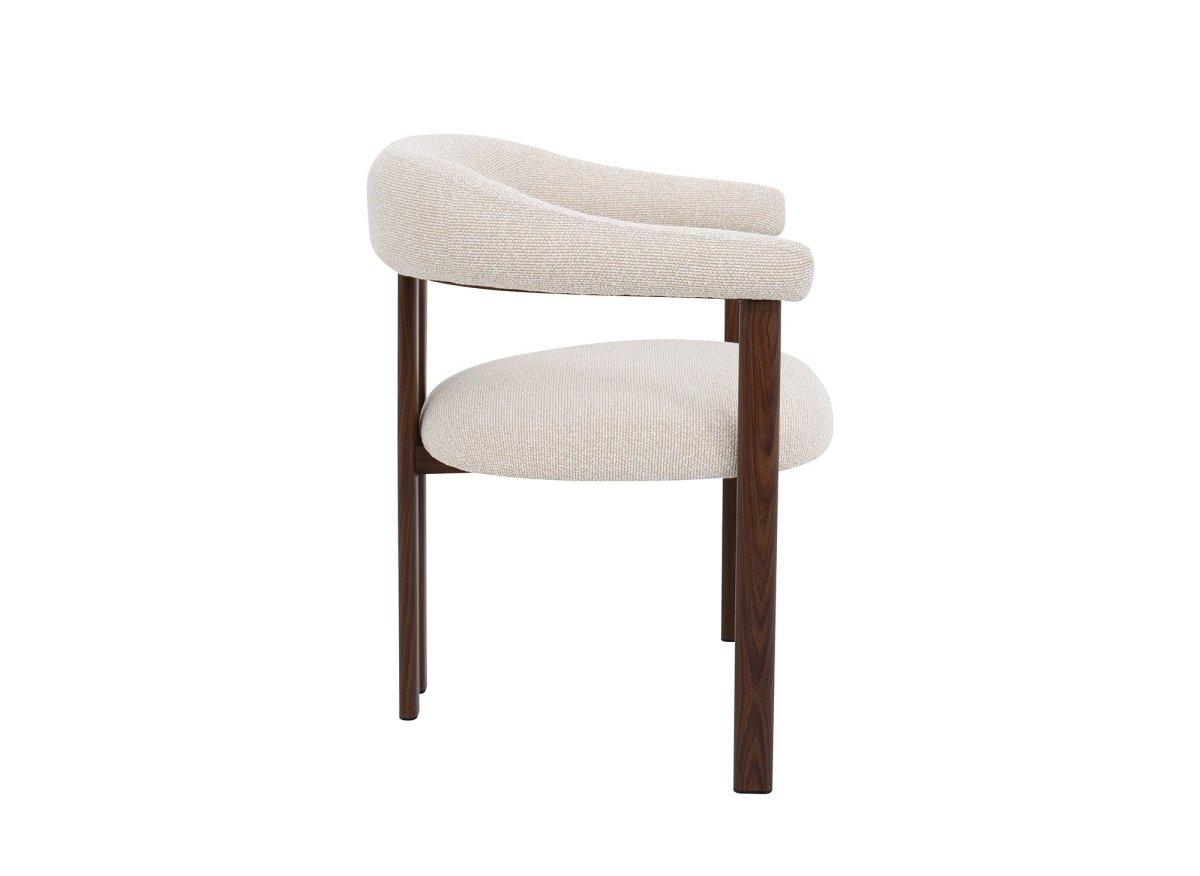Lot de 2 chaises en tissu texturé écru pieds en métal marron ADRIANA
