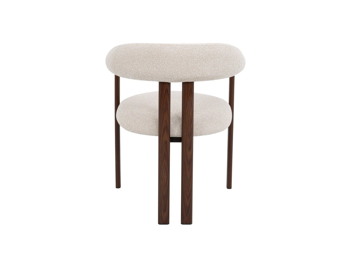 Lot de 2 chaises en tissu texturé écru pieds en métal marron ADRIANA