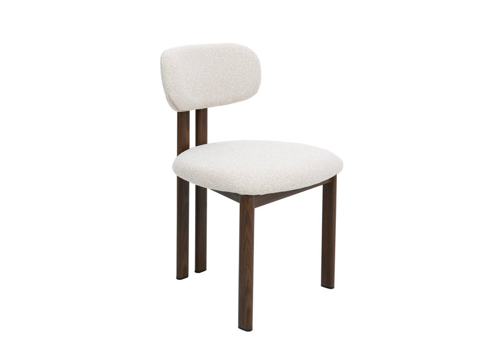 Lot de 2 chaises en tissu texturé écru pieds en métal marron LEONA