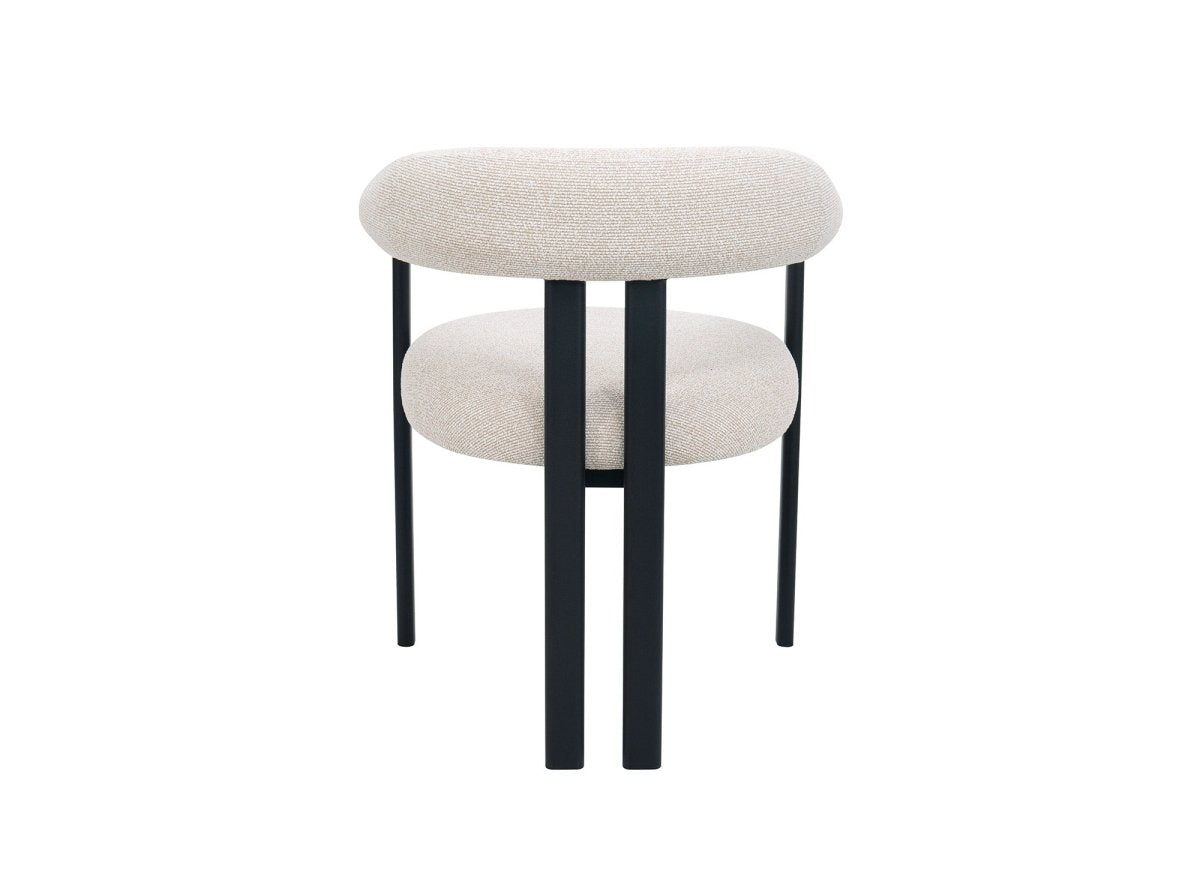 Lot de 2 chaises en tissu texturé écru pieds en métal noir ADRIANA