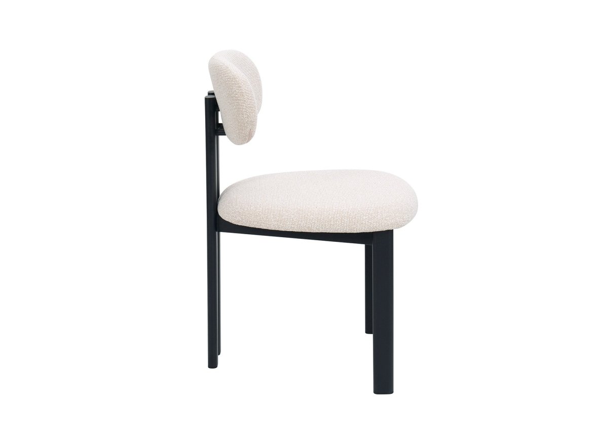 Lot de 2 chaises en tissu texturé écru pieds en métal noir LEONA