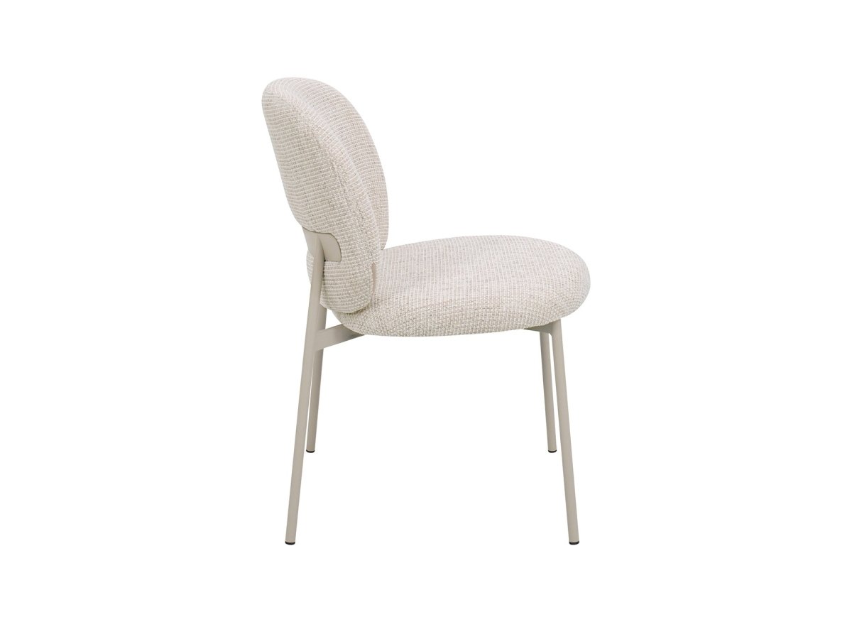 Lot de 2 chaises en tweed écru et pieds en métal gris MARCUS