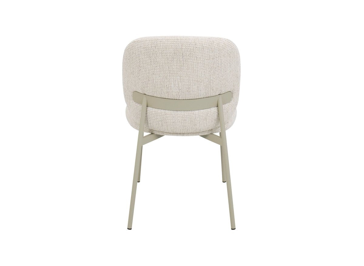 Lot de 2 chaises en tweed écru et pieds en métal gris MARCUS