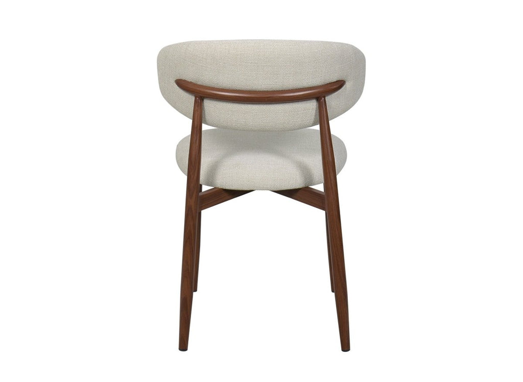 Lot de 2 chaises en tweed écru pieds en métal marron FLAVIA