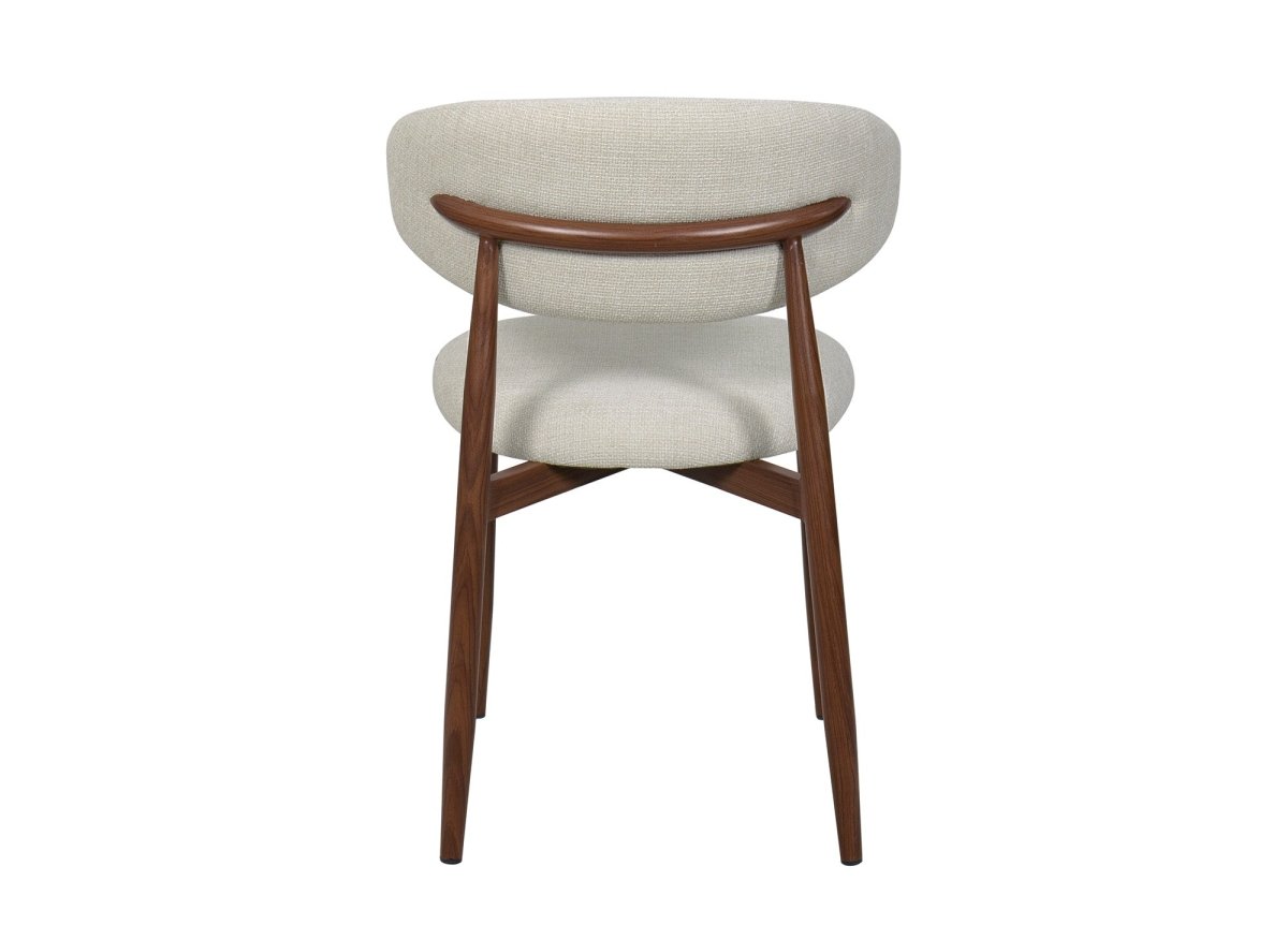 Lot de 2 chaises en tweed écru pieds en métal marron FLAVIA