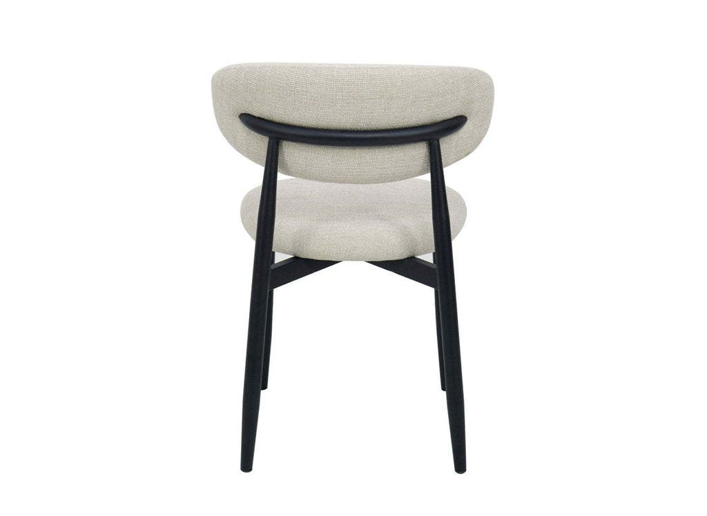 Lot de 2 chaises en tweed écru pieds en métal noir FLAVIA