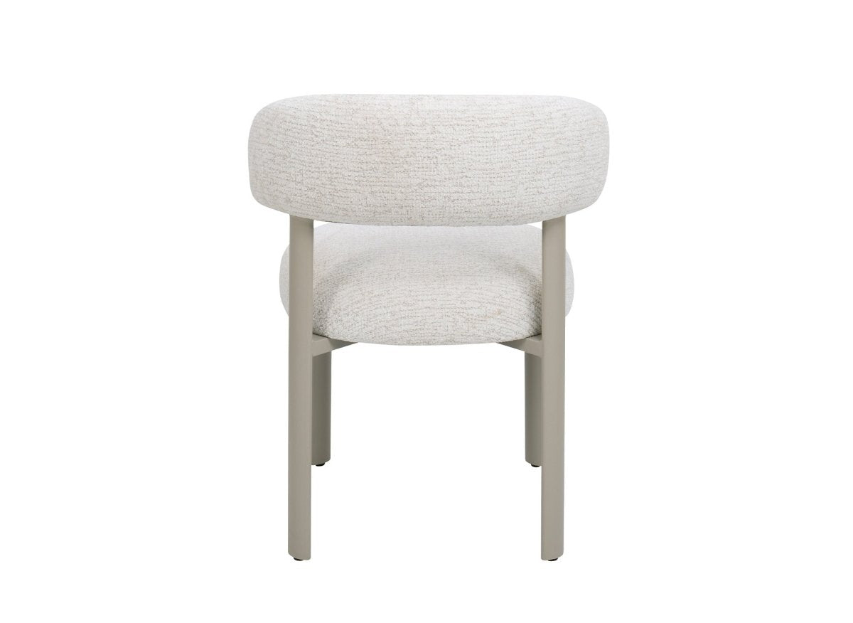 Lot de 2 chaises en velours tissé écru pieds en métal gris LOUISA