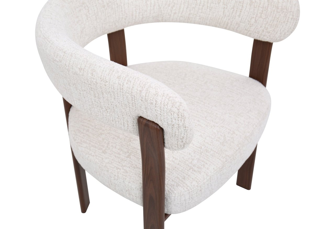 Lot de 2 chaises en velours tissé écru pieds en métal marron DIEGO