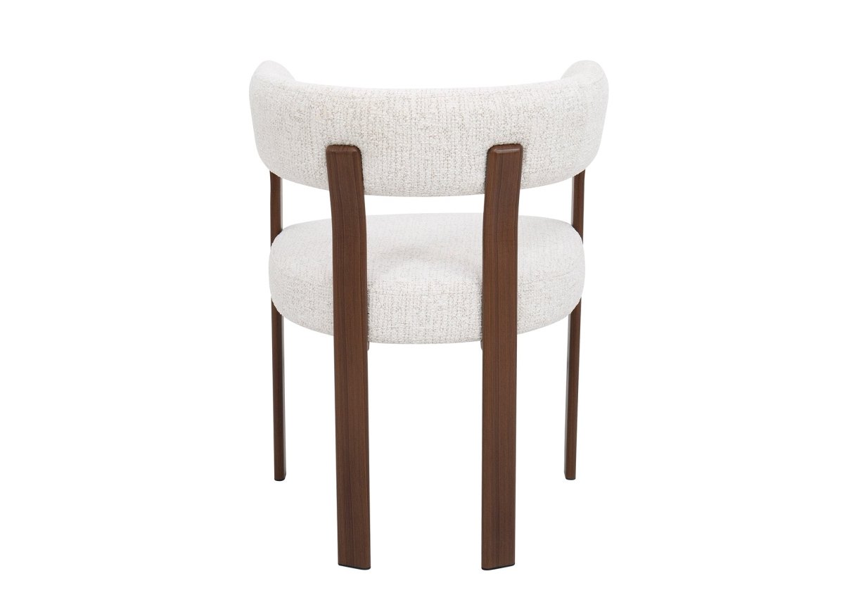 Lot de 2 chaises en velours tissé écru pieds en métal marron DIEGO