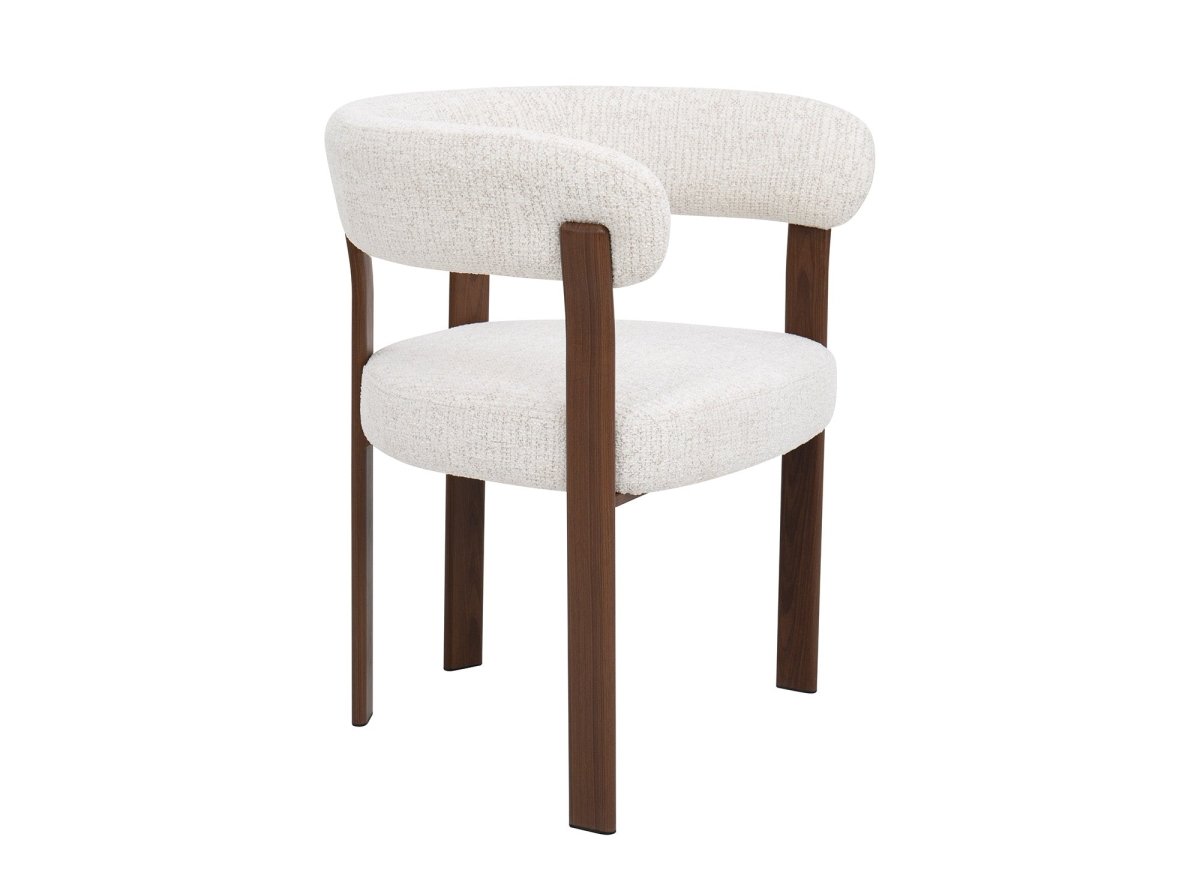Lot de 2 chaises en velours tissé écru pieds en métal marron DIEGO