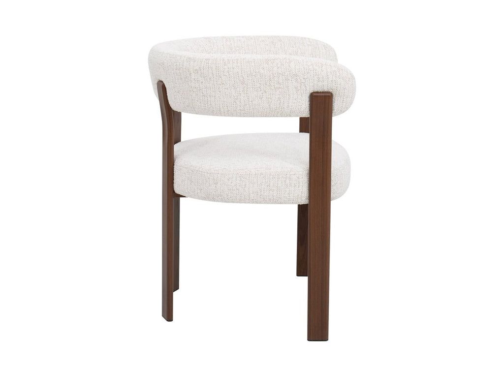 Lot de 2 chaises en velours tissé écru pieds en métal marron DIEGO