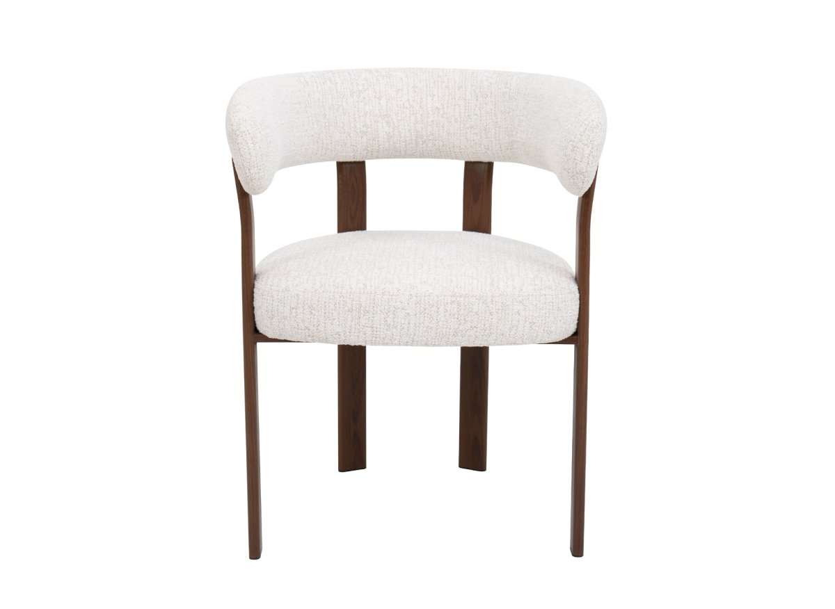Lot de 2 chaises en velours tissé écru pieds en métal marron DIEGO