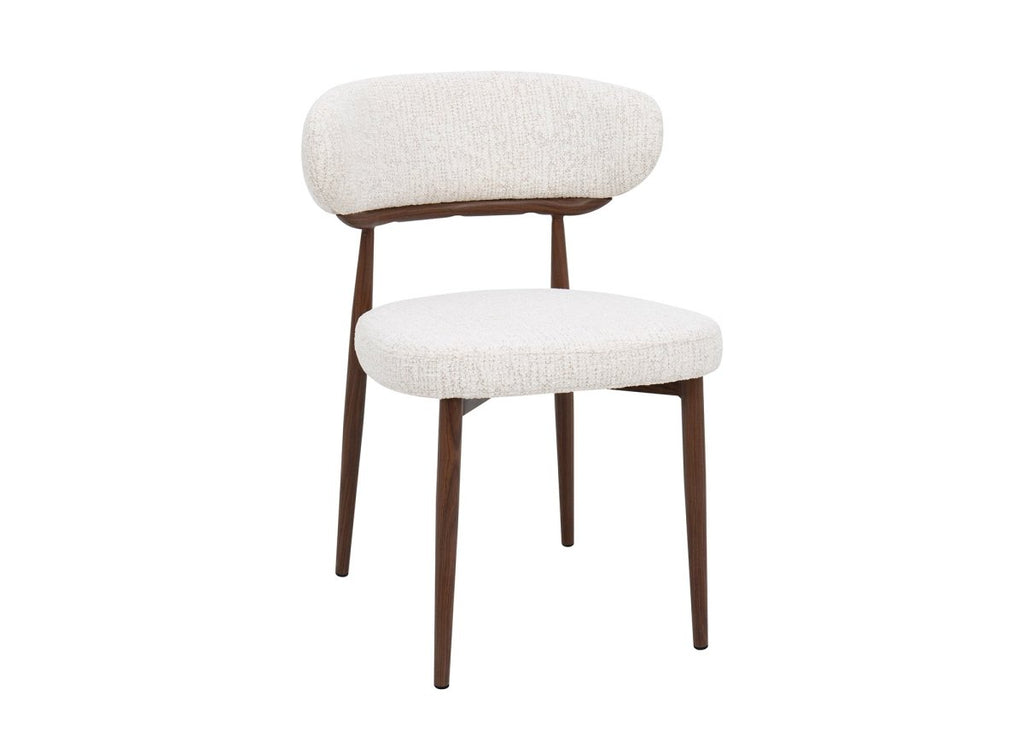 Lot de 2 chaises en velours tissé écru pieds en métal marron JULES