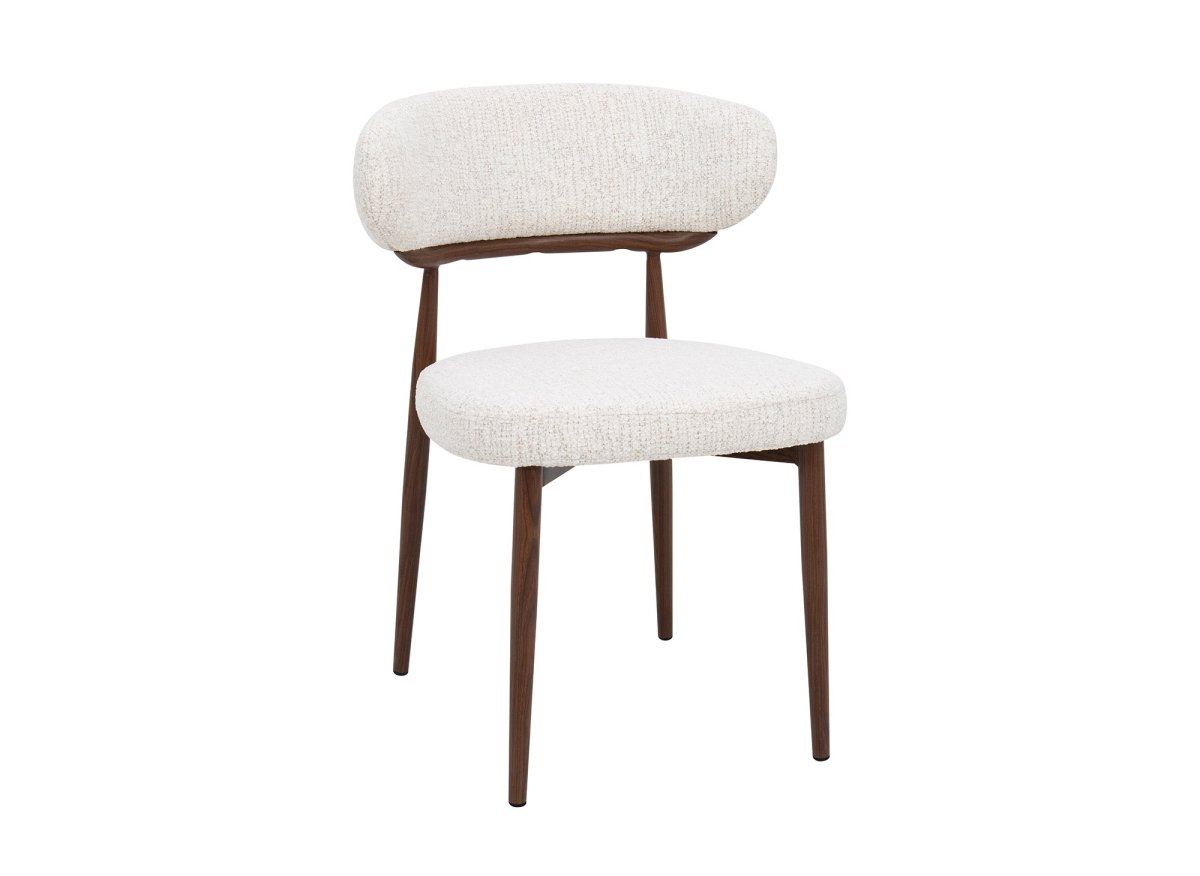 Lot de 2 chaises en velours tissé écru pieds en métal marron JULES