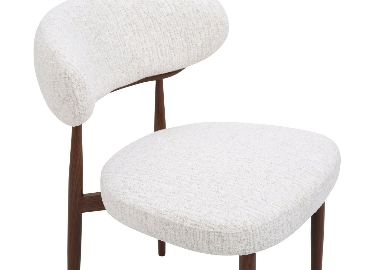Lot de 2 chaises en velours tissé écru pieds en métal marron JULES