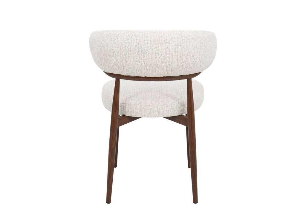 Lot de 2 chaises en velours tissé écru pieds en métal marron JULES