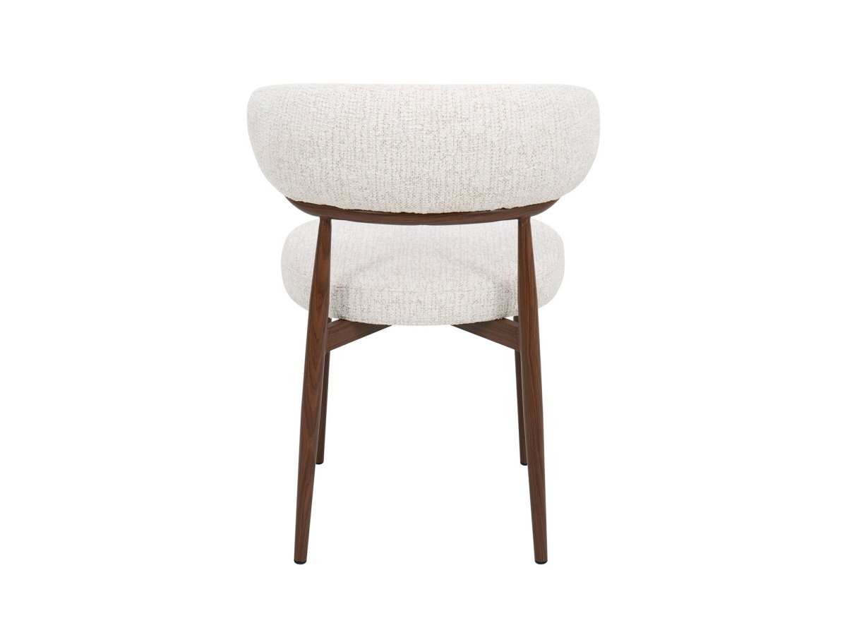 Lot de 2 chaises en velours tissé écru pieds en métal marron JULES