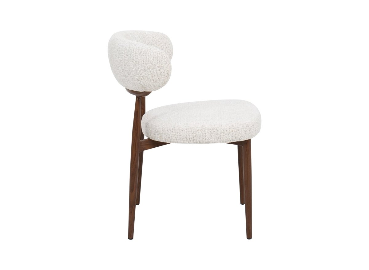Lot de 2 chaises en velours tissé écru pieds en métal marron JULES