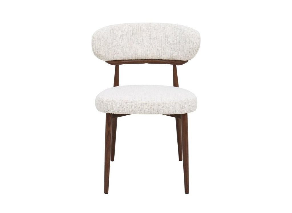 Lot de 2 chaises en velours tissé écru pieds en métal marron JULES