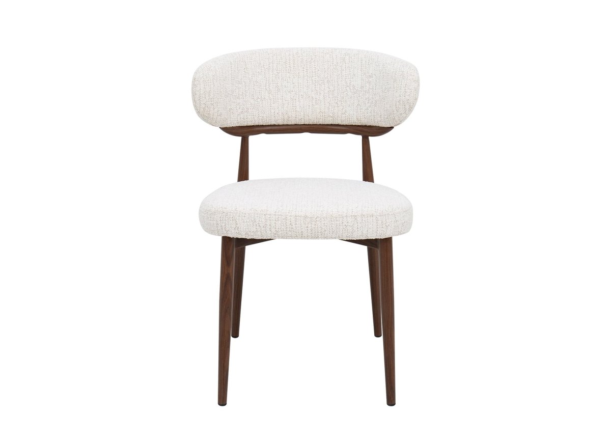 Lot de 2 chaises en velours tissé écru pieds en métal marron JULES