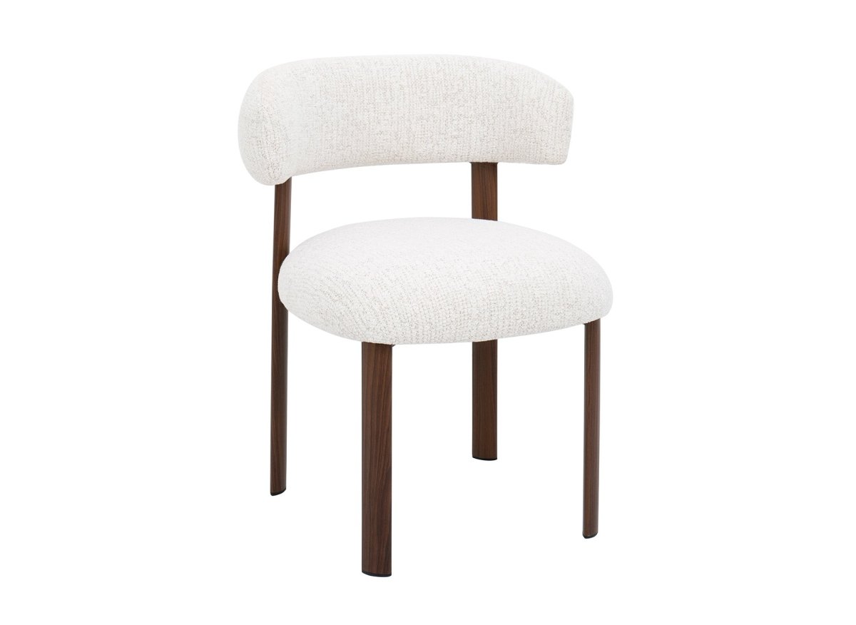 Lot de 2 chaises en velours tissé écru pieds en métal marron LOUISA