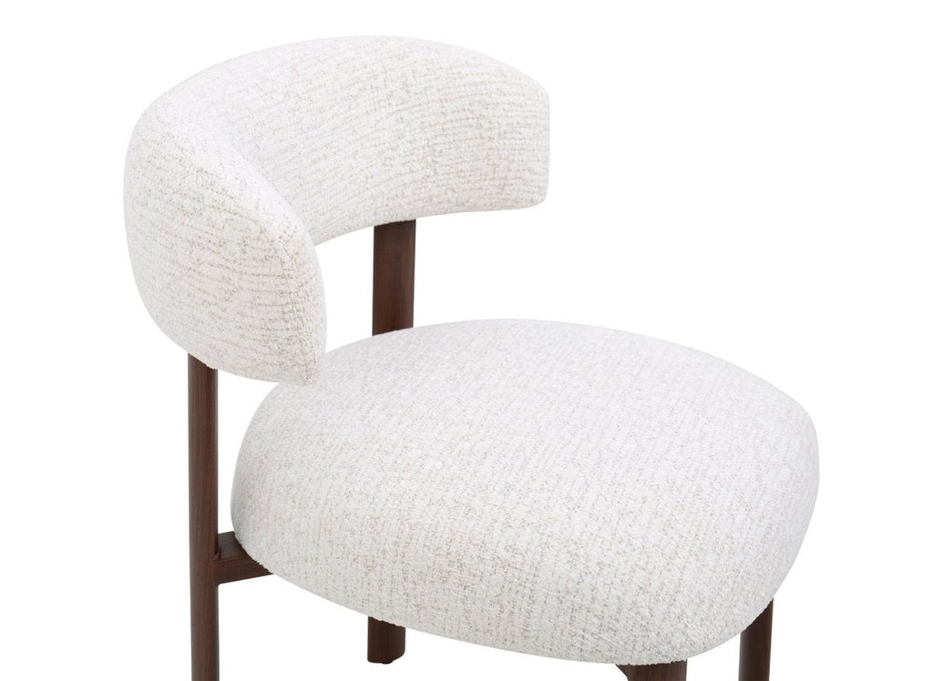 Lot de 2 chaises en velours tissé écru pieds en métal marron LOUISA