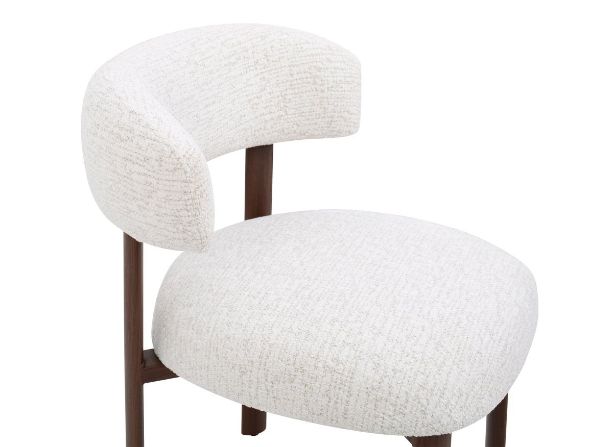 Lot de 2 chaises en velours tissé écru pieds en métal marron LOUISA