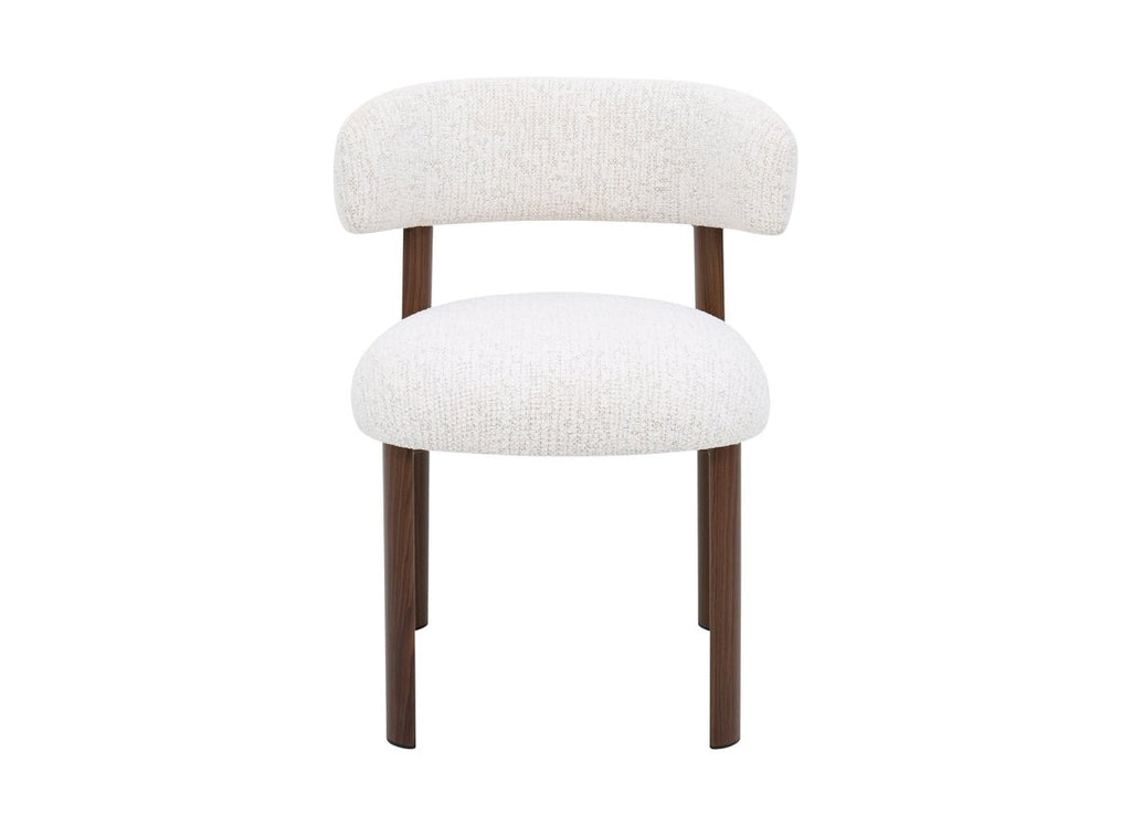 Lot de 2 chaises en velours tissé écru pieds en métal marron LOUISA