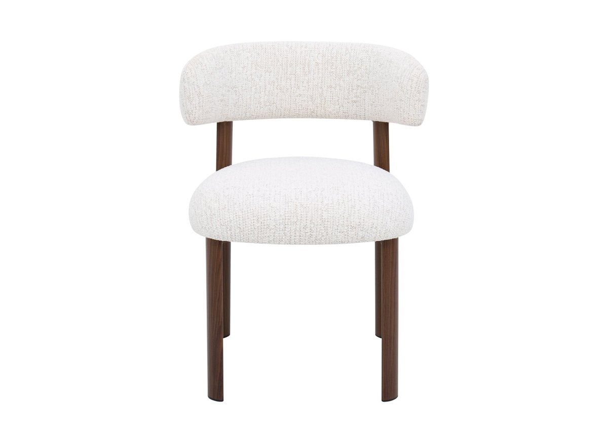 Lot de 2 chaises en velours tissé écru pieds en métal marron LOUISA