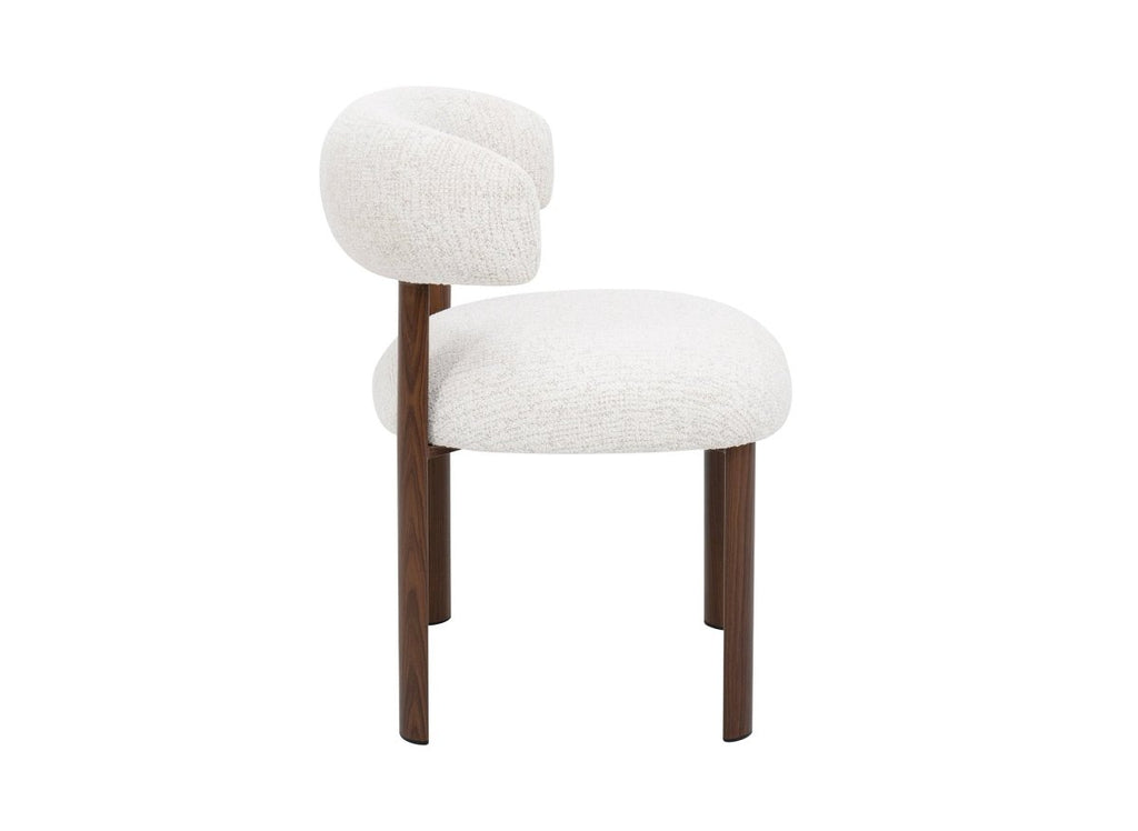 Lot de 2 chaises en velours tissé écru pieds en métal marron LOUISA