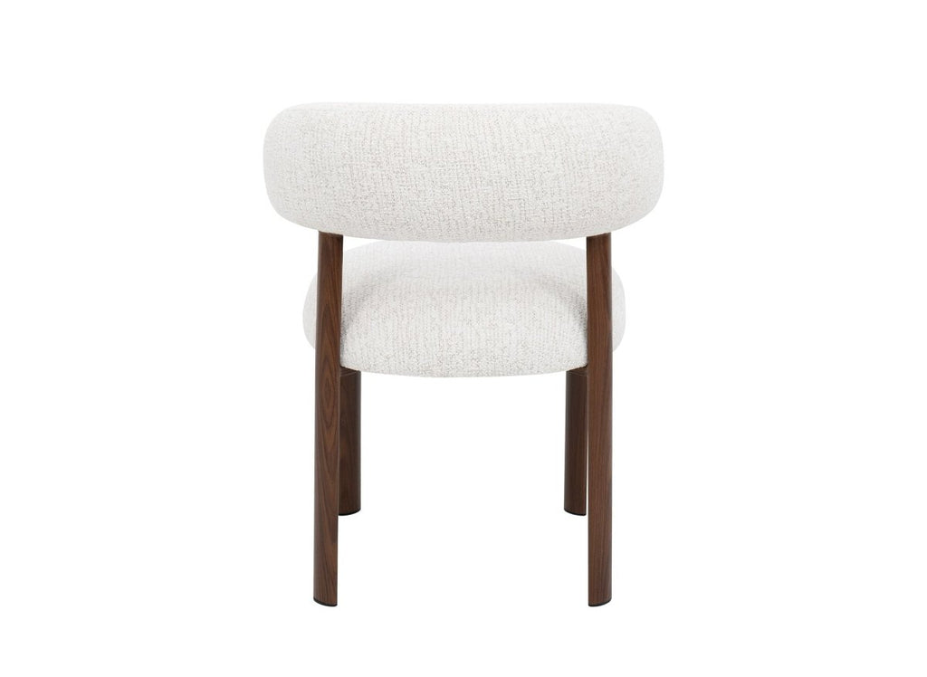 Lot de 2 chaises en velours tissé écru pieds en métal marron LOUISA