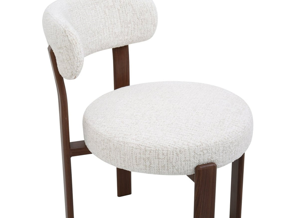 Lot de 2 chaises en velours tissé écru pieds en métal marron MARYSE