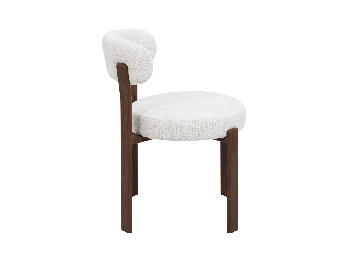 Lot de 2 chaises en velours tissé écru pieds en métal marron MARYSE